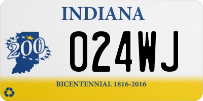 IN license plate 024WJ