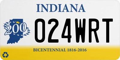 IN license plate 024WRT