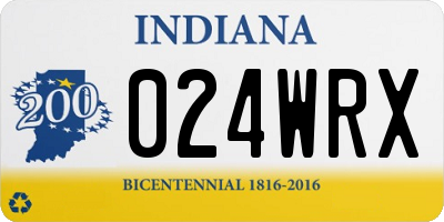 IN license plate 024WRX