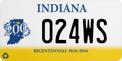 IN license plate 024WS