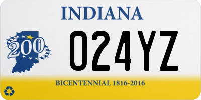IN license plate 024YZ