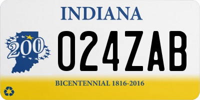 IN license plate 024ZAB