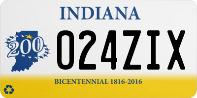 IN license plate 024ZIX