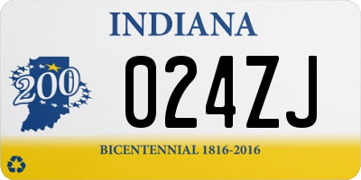 IN license plate 024ZJ