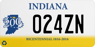 IN license plate 024ZN