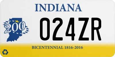 IN license plate 024ZR