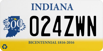 IN license plate 024ZWN
