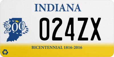 IN license plate 024ZX