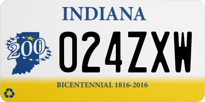 IN license plate 024ZXW