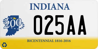 IN license plate 025AA