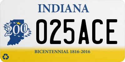 IN license plate 025ACE