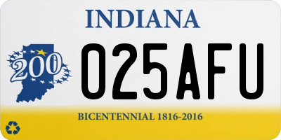 IN license plate 025AFU