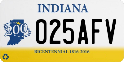 IN license plate 025AFV