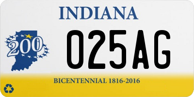 IN license plate 025AG