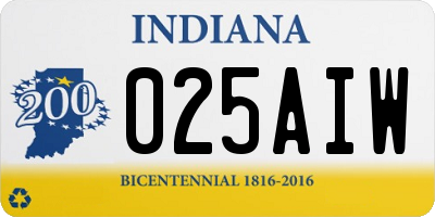 IN license plate 025AIW
