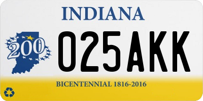 IN license plate 025AKK