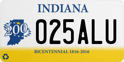 IN license plate 025ALU