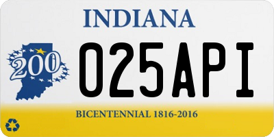IN license plate 025API