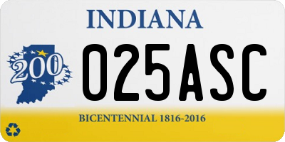IN license plate 025ASC