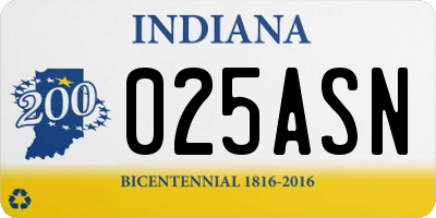IN license plate 025ASN