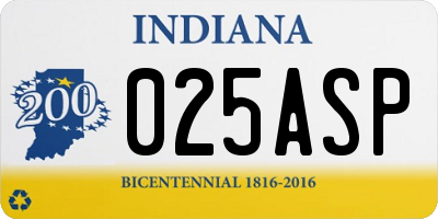 IN license plate 025ASP