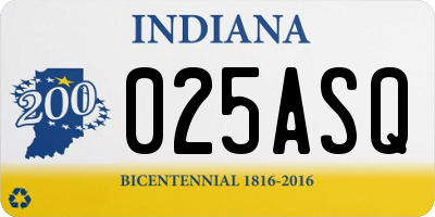 IN license plate 025ASQ