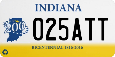 IN license plate 025ATT