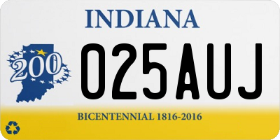 IN license plate 025AUJ