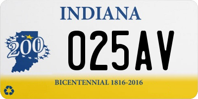 IN license plate 025AV