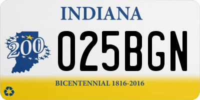 IN license plate 025BGN