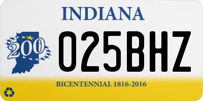 IN license plate 025BHZ