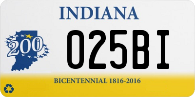 IN license plate 025BI