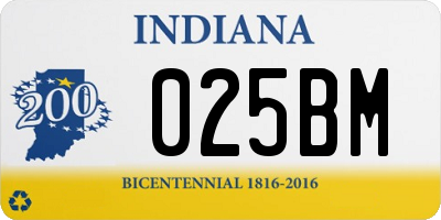 IN license plate 025BM