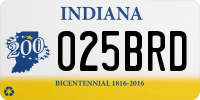 IN license plate 025BRD