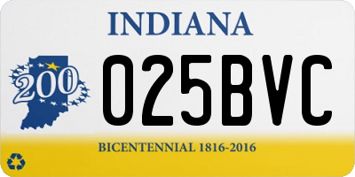 IN license plate 025BVC