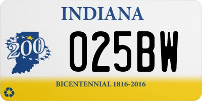 IN license plate 025BW