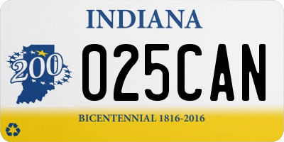 IN license plate 025CAN