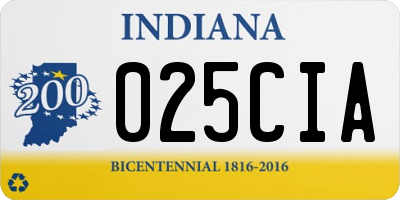 IN license plate 025CIA