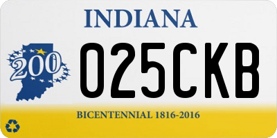 IN license plate 025CKB