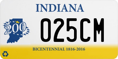 IN license plate 025CM