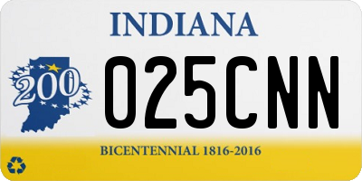 IN license plate 025CNN
