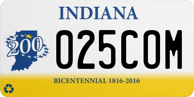 IN license plate 025COM