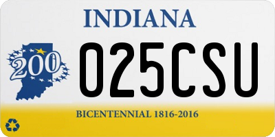 IN license plate 025CSU