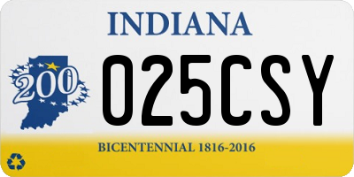 IN license plate 025CSY
