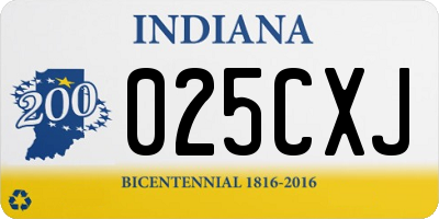 IN license plate 025CXJ
