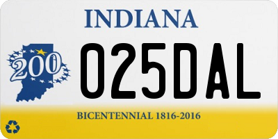 IN license plate 025DAL