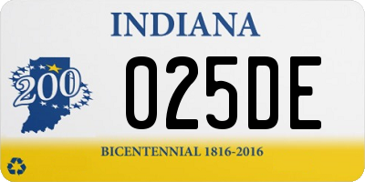 IN license plate 025DE