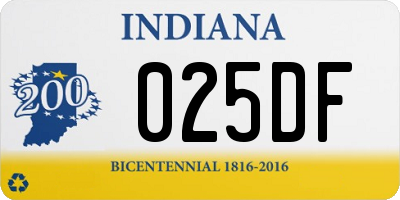 IN license plate 025DF