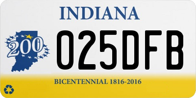 IN license plate 025DFB
