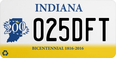 IN license plate 025DFT